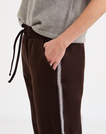 Tapered Side Stripe Ponte Trouser