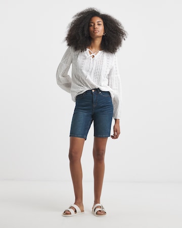 Simply Be Mid Vintage Blue 24/7 Knee Short