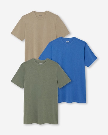 3 Pack Crew Neck T-Shirts Long - Marl
