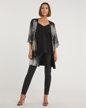 Multi Zig Zag Sequin Kimono