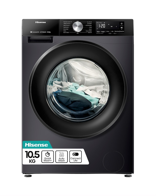 Hisense 3S Series WF3S1043BB3 WiFi-enabled 10kg 1400 Spin Washing Machine Black