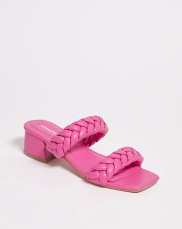 Isobel Plaited Low Block Heeled Sandals - Wide Fit (E)