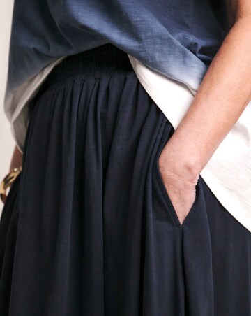 Julipa Navy Ombre Pure Cotton Midi Skirt