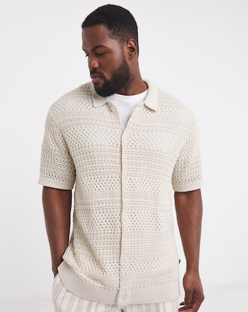 Jack Jones Premium Knit Button Polo - Almond