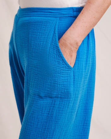 Julipa Pure Cotton Textured Crop Trousers