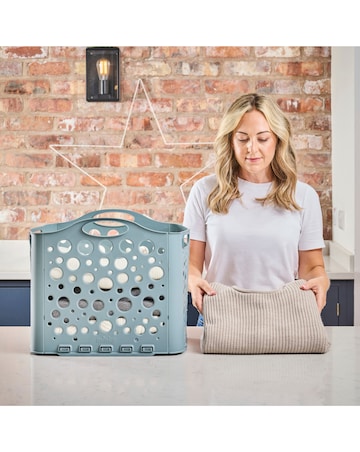 Minky Straight Stack Folding Laundry Basket