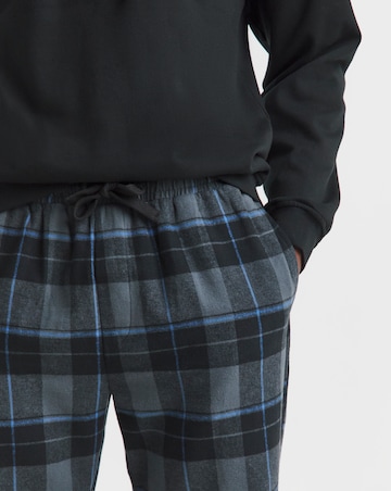 Crew Sweatshirt and Check Bottom Lounge Set