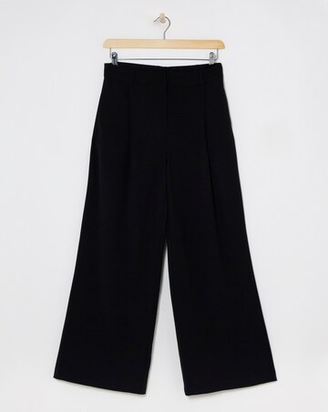 Textured Pleated Wide Leg Trousers