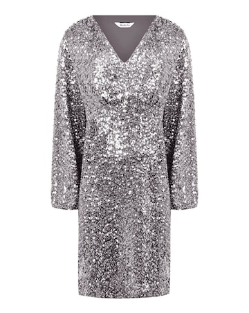 Ro&Zo Cluster Sequin V Neck Mini Dress