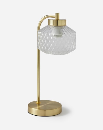 Clear Glass and Brass Table Lamp