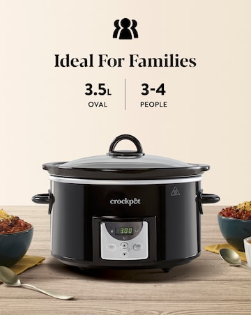 Crockpot CSC113 3.5L Black Digital Slow Cooker