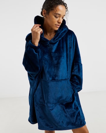Pretty Secrets Plush Fleece Oversized Hooded Lounge Dress With Elasticated Cuffs