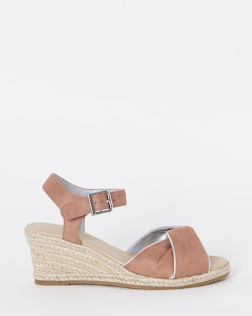 Blaze Twist Detail Espadrille Wedge Sandals - Wide Fit (E)