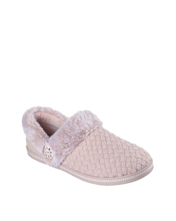 Skechers Faux Fur Cozy Campfire Quilted Knit Slipper with Memory Foam - D Fit