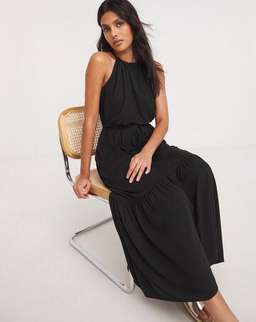 Soft Touch Jersey Halter Neck Maxi Dress