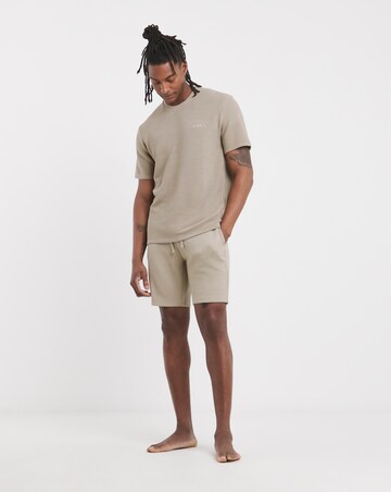 BOSS Short Sleeve Rib Lounge T-Shirt - Beige