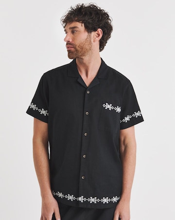 Folio Embroidered Linen Mix Shirt