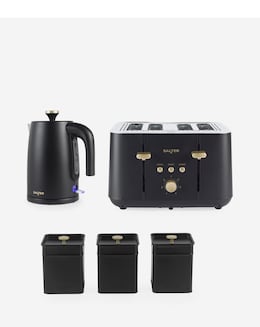 Salter Alchemy Black Kettle, Toaster & Canister Bundle