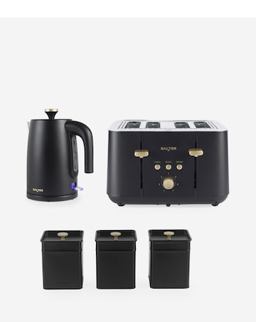 Salter Alchemy Black Kettle, Toaster & Canister Bundle