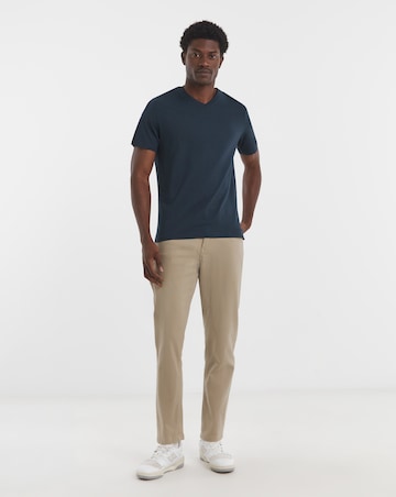 Pure Cotton V-Neck T-Shirt- Navy