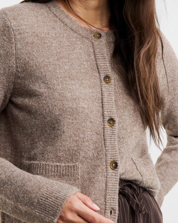 Mocha Crew Neck Cardigan