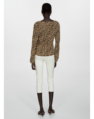 Mango Leopard Print Blouse