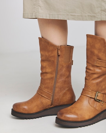 Heavenly Feet Hannah Buckle Boots Wide E Fit