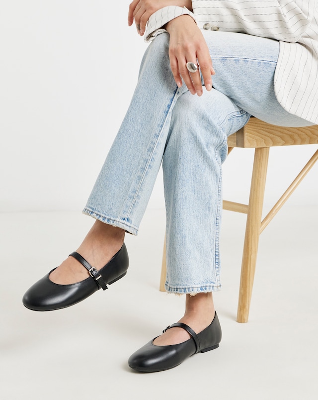 Calla Classic Mary Jane Ballerina Shoes - Wide Fit (E)