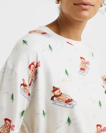 JD Williams Christmas Bear Print Supersoft Twosie