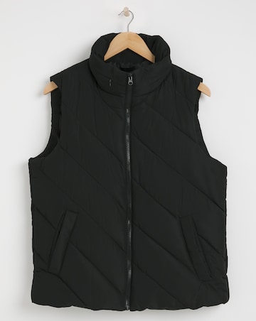 Black Padded Puffer Gilet