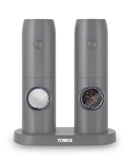 Tower Rechargeable Salt &amp; Pepper Mill Grey