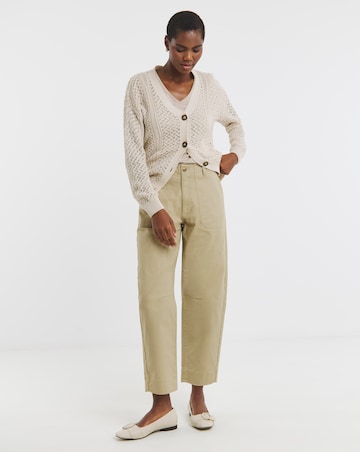 Cotton Rich Barrel Leg Trouser with Stretch