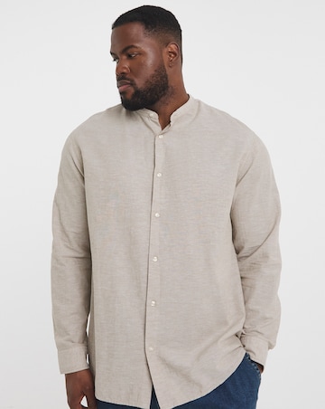 Jack & Jones Breeze Grandad Linen Shirt - Natural