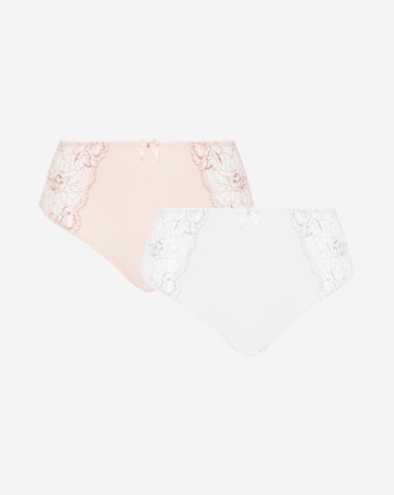 Pretty Secrets (2 Pack) Ella Lace Brief Knickers Blush/White