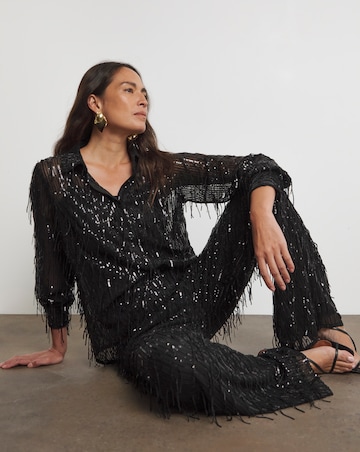 Joanna Hope Sequin Tassle Trousers