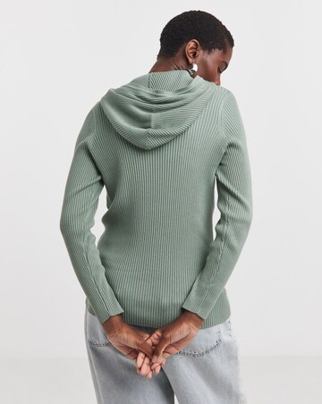 Ribbed Knitted Hoodie