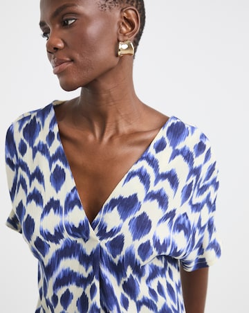 Printed Textured Crinkle Tunic Top