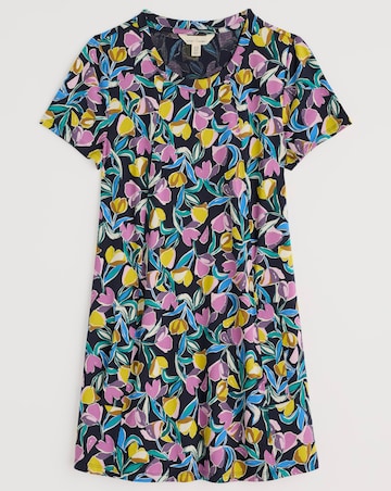 Seasalt Cornwall Screenprint Tunic Collaged Tulips Maritime