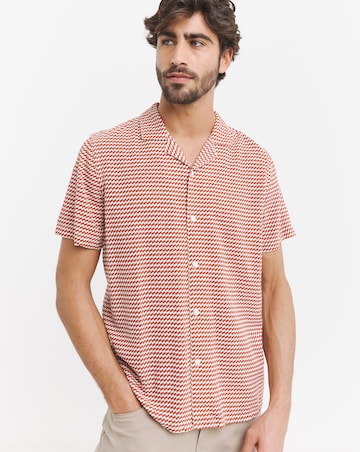 Short Sleeve Revere Geo Print Shirt