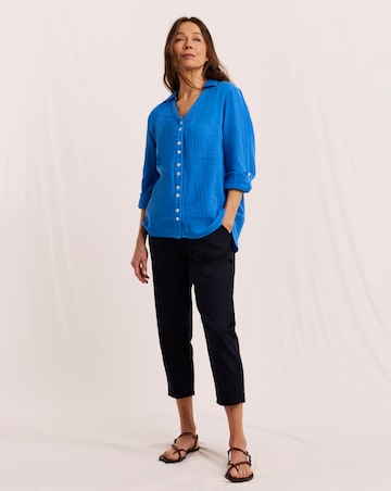 Julipa Longline Cotton Double Cloth Shirt