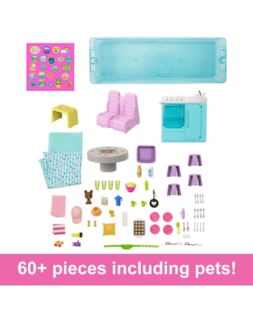 Barbie Dream Camper Vehicle Playset with 60 Accessories