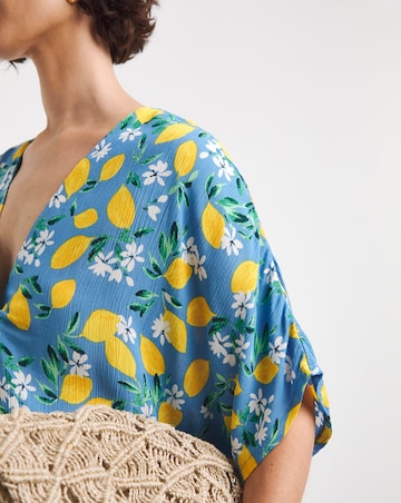 Crinkle Kaftan Overhead Midi Dress