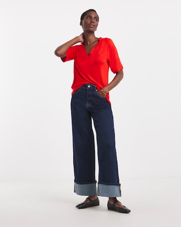 Red Frill Neck Top