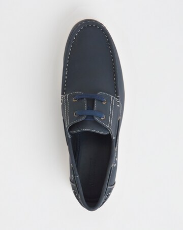 Leather Look Boat Shoe Wide Fit