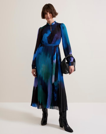 Phase Eight Printed Pleat Sky Midi Dress