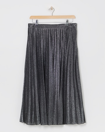 Joanna Hope Pleated Silver Glitter Skirt