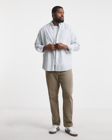 Jack & Jones Oxford Stripe Long Sleeve Shirt - Blue/White