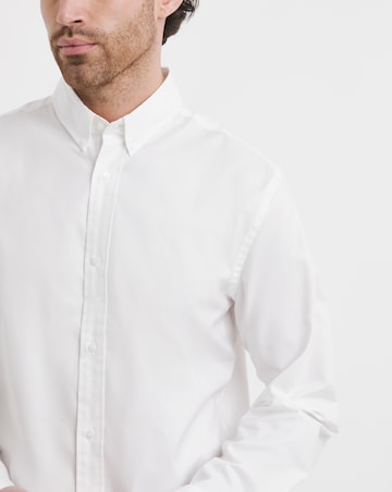 Calvin Klein Long Sleeve Regular Fit Oxford Shirt - White
