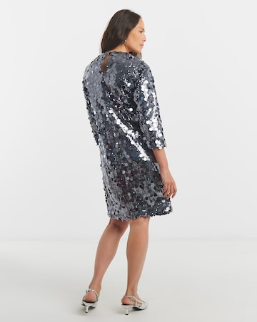 Disc Sequin Shift Dress