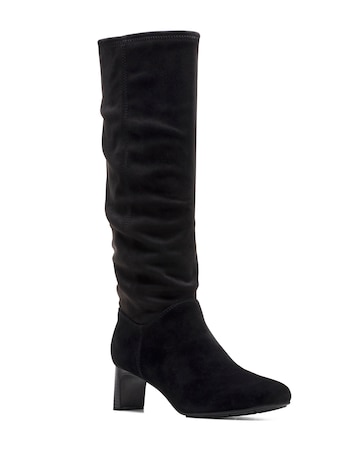 Clarks Kyndall Suede Knee High Heeled Boots Wide E Fit